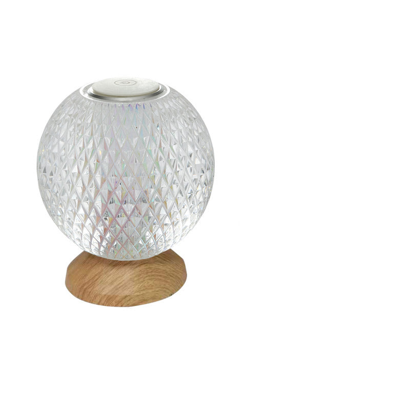 Acrylic Crystal LED Bedside Lamp RGB Touch Switch Desk Lamp