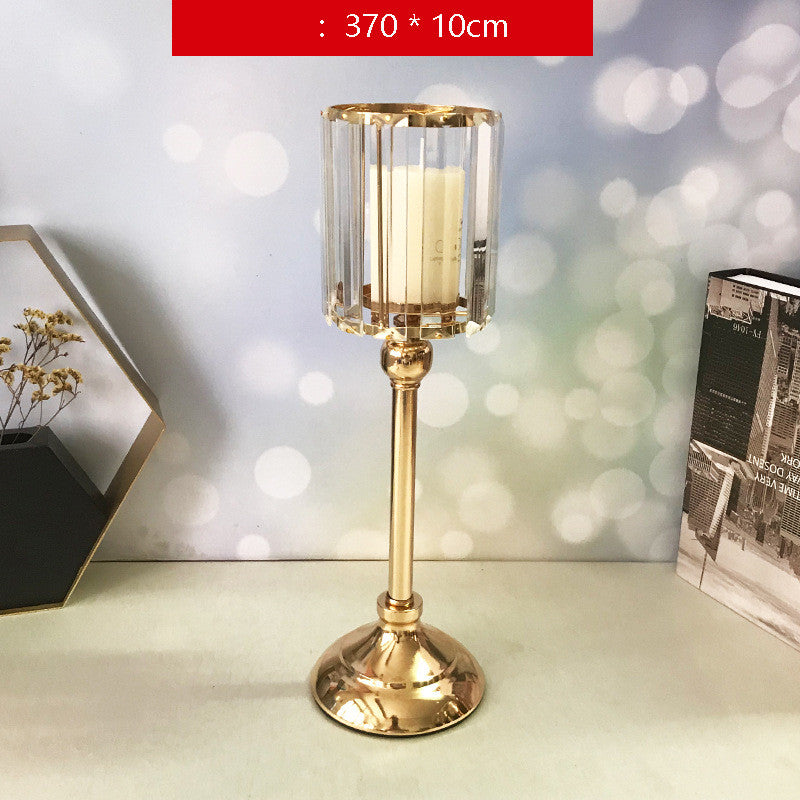 European Style Golden Crystal Candle Holder Cross-Border Home Decoration Ornaments