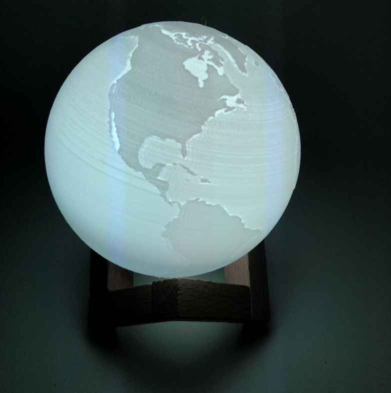 Double color touch 3D printing earth Jupiter lamp