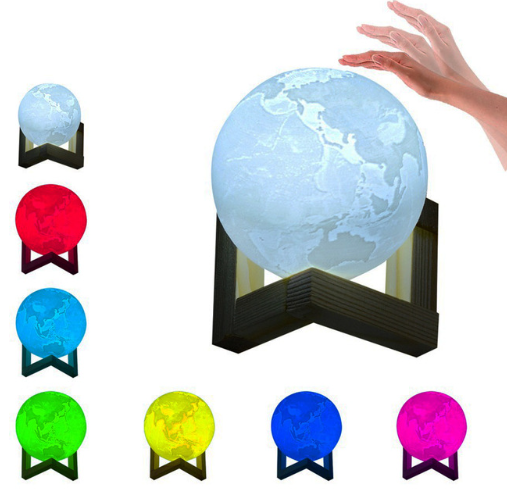 Double color touch 3D printing earth Jupiter lamp